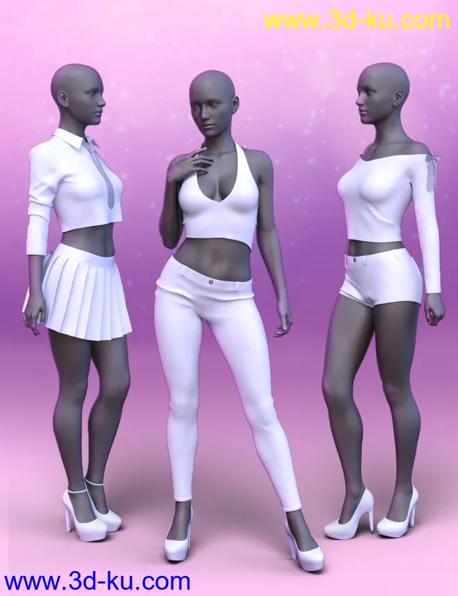 dForce K-Pop Girls 2 Outfits for Genesis 8 Female(s)模型的图片8