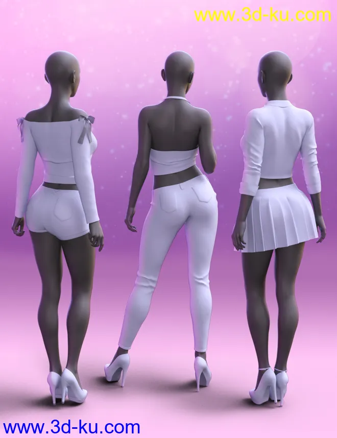 dForce K-Pop Girls 2 Outfits for Genesis 8 Female(s)模型的图片9