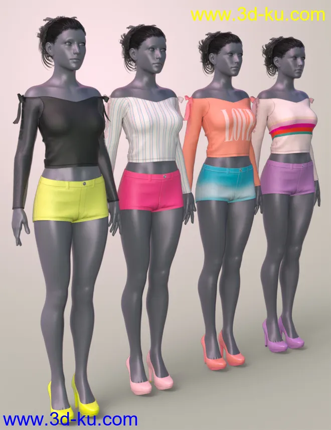 dForce K-Pop Girls 2 Outfits Textures模型的图片5