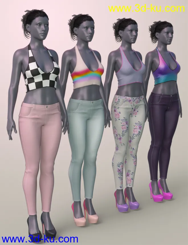 dForce K-Pop Girls 2 Outfits Textures模型的图片6