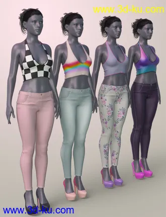 3D打印模型dForce K-Pop Girls 2 Outfits Textures的图片