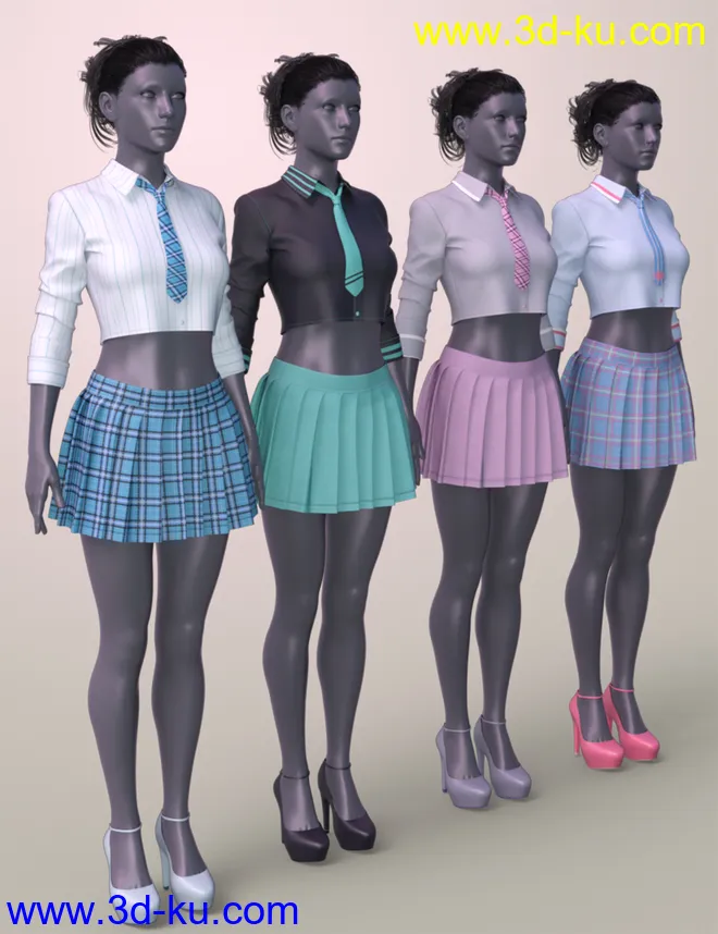 dForce K-Pop Girls 2 Outfits Textures模型的图片7