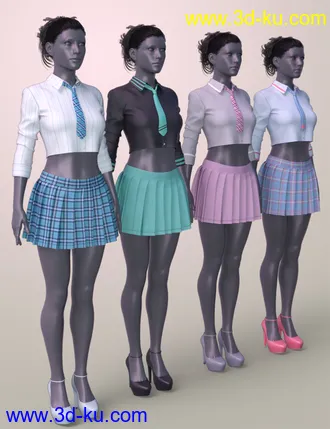 3D打印模型dForce K-Pop Girls 2 Outfits Textures的图片