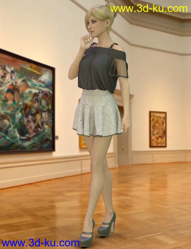 dForce K-Pop Girls 2 Outfits Textures模型的图片9