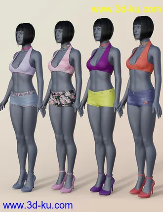 3D打印模型dForce K-Pop Girls 2 Outfits Textures的图片