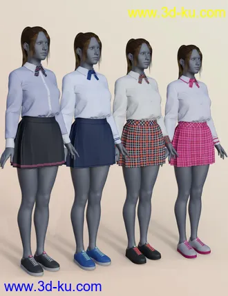 3D打印模型dForce K-Pop Girls 2 Outfits Textures的图片