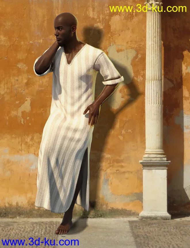 dForce Kaftan for Genesis 8 Male(s)模型的图片1