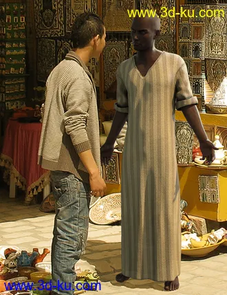 3D打印模型dForce Kaftan for Genesis 8 Male(s)的图片