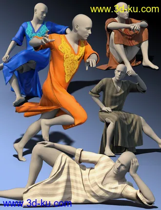3D打印模型dForce Kaftan for Genesis 8 Male(s)的图片