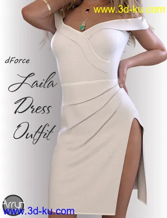 3D打印模型dForce Laila Cocktail Dress Outfit for Genesis 8 Female(s)的图片