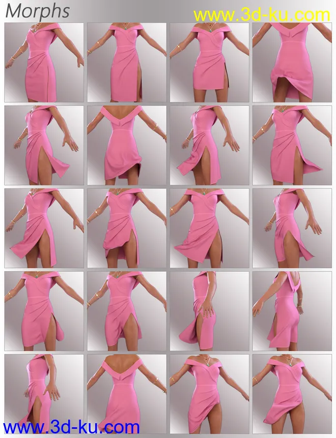 dForce Laila Cocktail Dress Outfit for Genesis 8 Female(s)模型的图片10