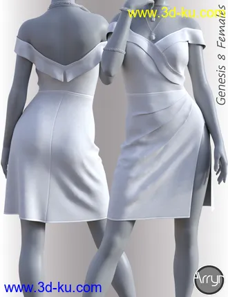 3D打印模型dForce Laila Cocktail Dress Outfit for Genesis 8 Female(s)的图片