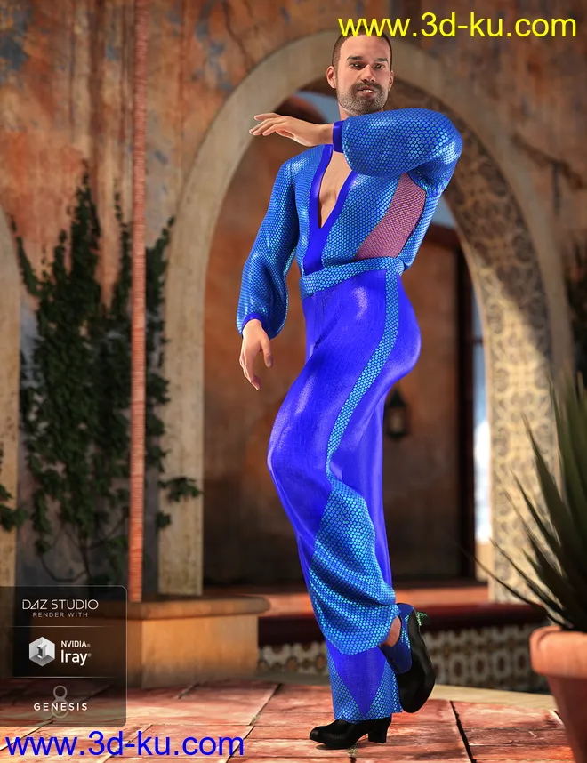 dForce Latin Dancer Outfit Textures模型的图片4