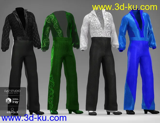 dForce Latin Dancer Outfit Textures模型的图片6