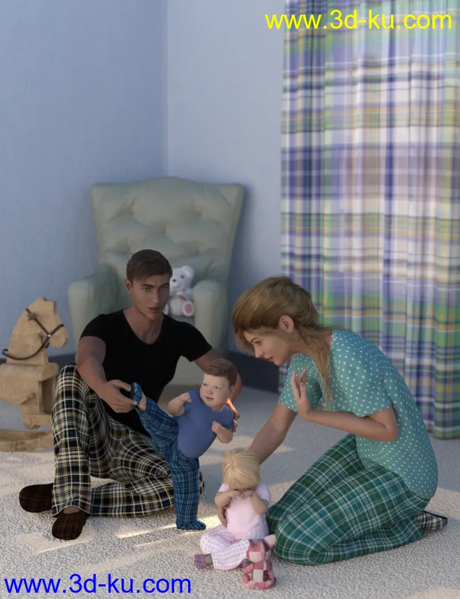 dForce Leisure Wear Pajamas for Genesis 8模型的图片2