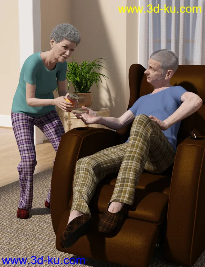 dForce Leisure Wear Pajamas for Genesis 8模型的图片3