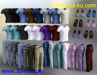 3D打印模型dForce Leisure Wear Pajamas for Genesis 8的图片