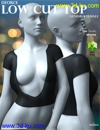 3D打印模型dForce Low Cut Top for Genesis 8 Female的图片
