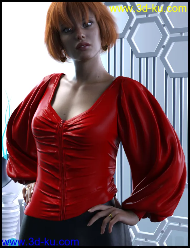 dForce Luxe Shirt for Genesis 8 Female(s)模型的图片4