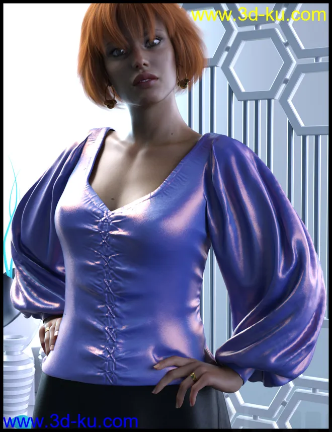 dForce Luxe Shirt for Genesis 8 Female(s)模型的图片5