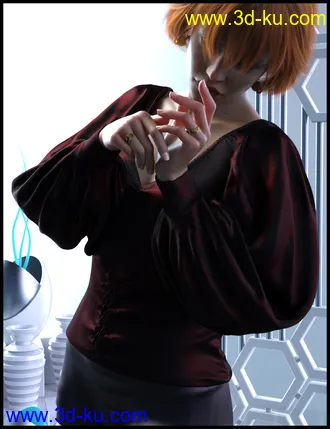 3D打印模型dForce Luxe Shirt for Genesis 8 Female(s)的图片