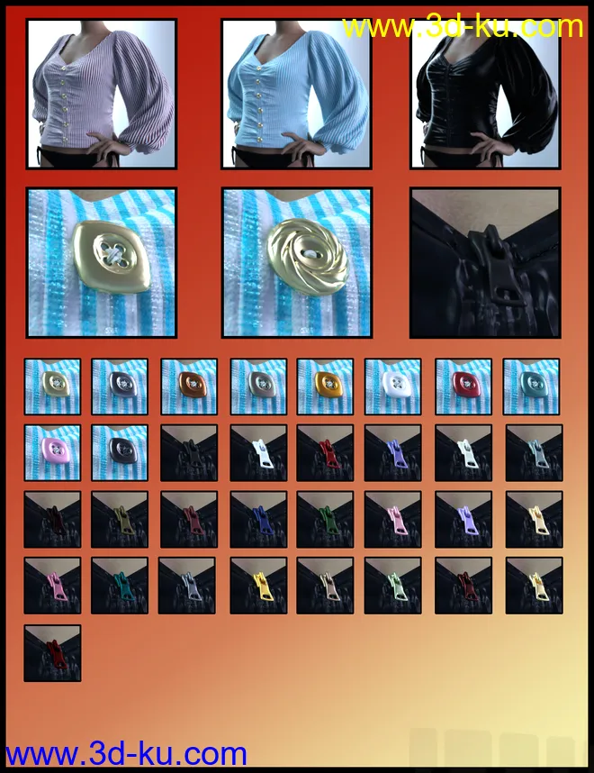 dForce Luxe Shirt for Genesis 8 Female(s)模型的图片10