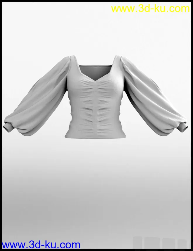 dForce Luxe Shirt for Genesis 8 Female(s)模型的图片13