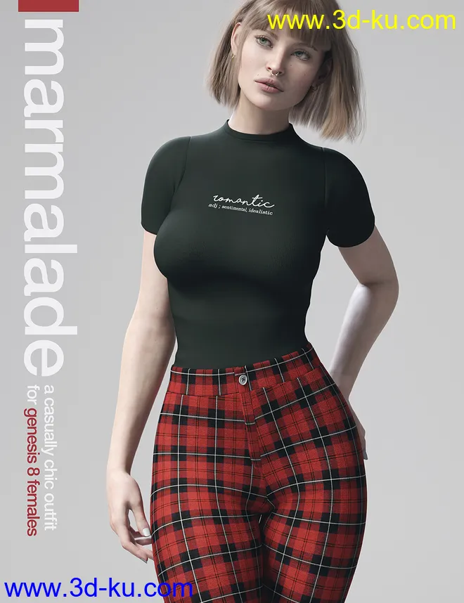 dForce Marmalade Outfit for Genesis 8 Female(s)模型的图片1