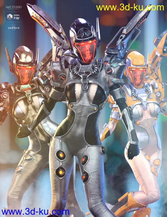 dForce Mech Dancer Outfit Extra Iray Textures模型的图片1