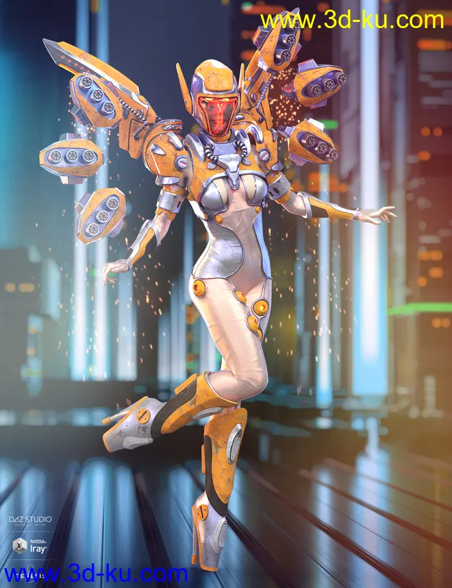 dForce Mech Dancer Outfit Extra Iray Textures模型的图片2