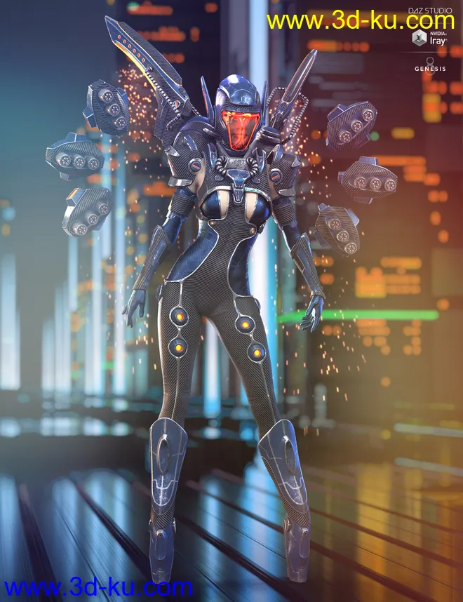 dForce Mech Dancer Outfit Extra Iray Textures模型的图片4