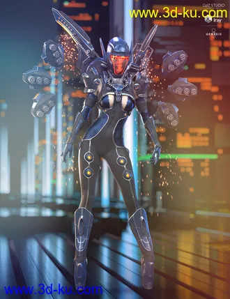 3D打印模型dForce Mech Dancer Outfit Extra Iray Textures的图片