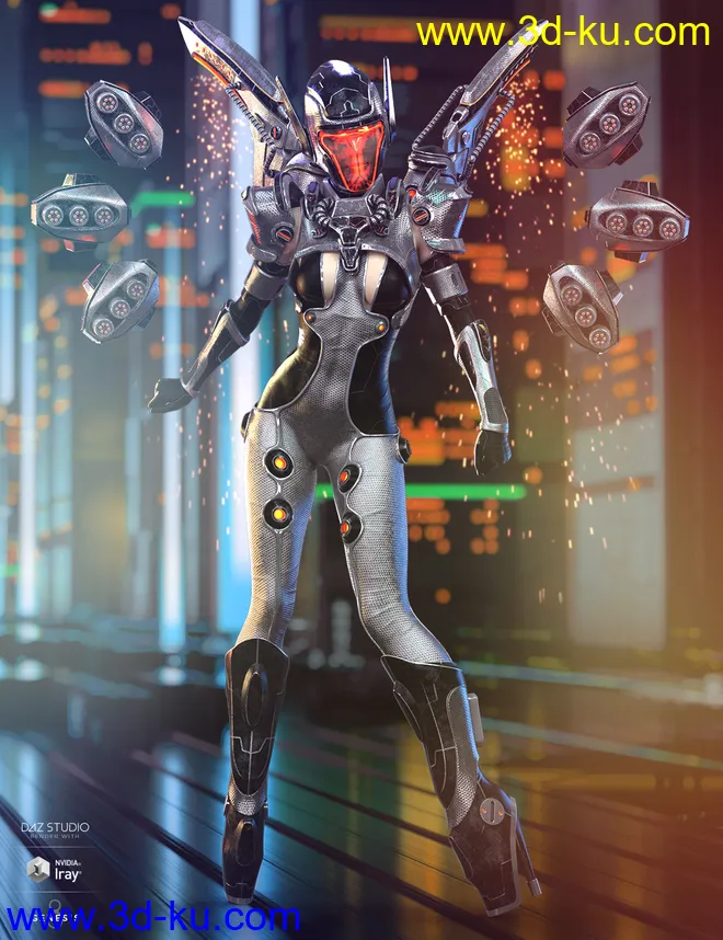 dForce Mech Dancer Outfit Extra Iray Textures模型的图片5