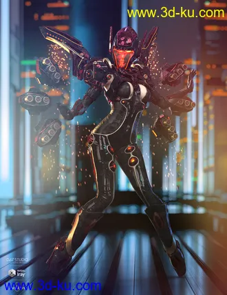 3D打印模型dForce Mech Dancer Outfit Extra Iray Textures的图片