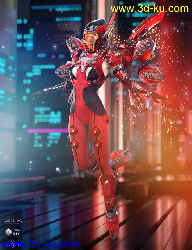 dForce Mech Dancer Outfit for Genesis 8 Female(s)模型的图片3