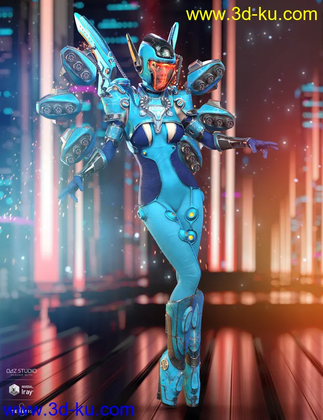 dForce Mech Dancer Outfit for Genesis 8 Female(s)模型的图片4