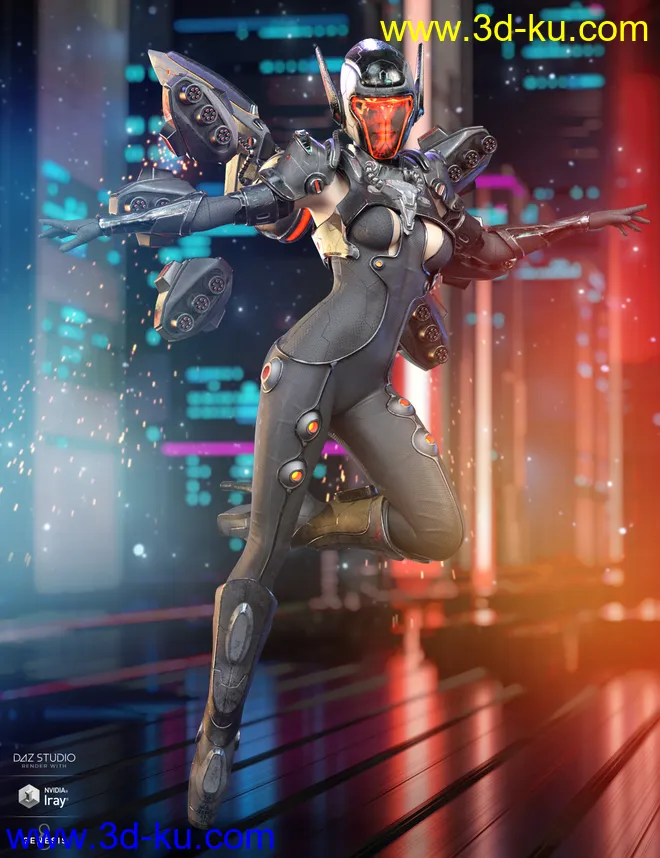 dForce Mech Dancer Outfit for Genesis 8 Female(s)模型的图片5