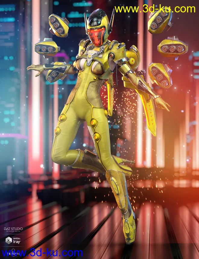 dForce Mech Dancer Outfit for Genesis 8 Female(s)模型的图片7