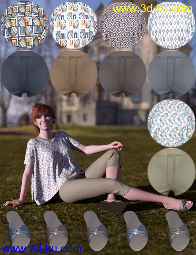 dForce Mellow Outfit for Genesis 8 Female(s)模型的图片8