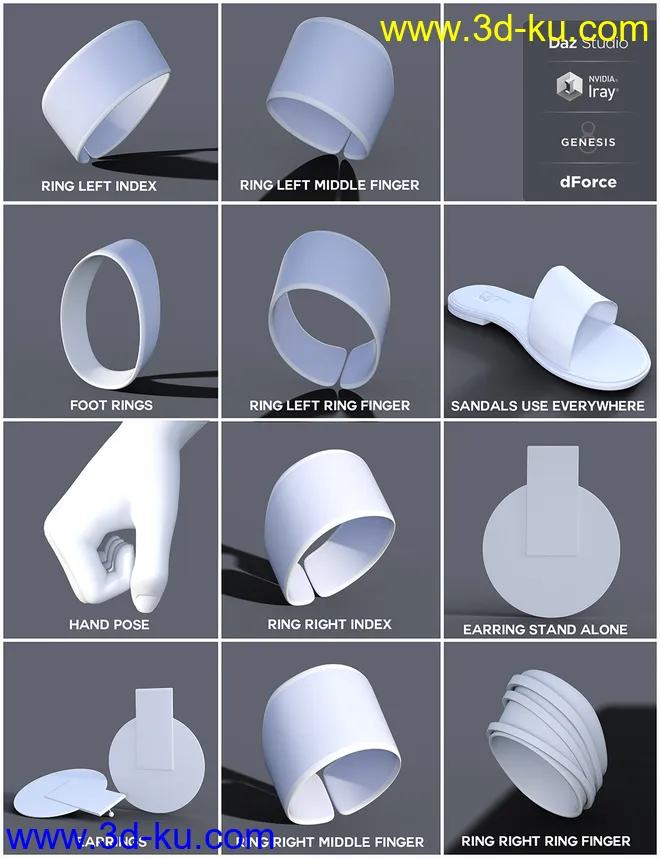 dForce Minimalist Summer Outfit for Genesis 8 Female(s)模型的图片12