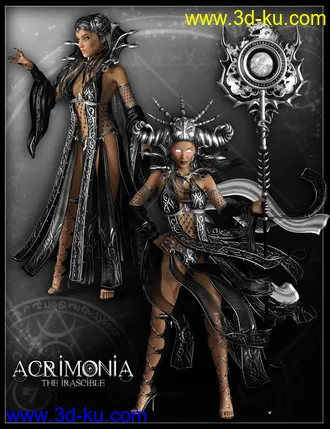 3D打印模型dForce Mistress Malefica Outfit for Genesis 8 Female(s) with Poses and Scepter的图片