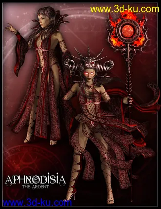 3D打印模型dForce Mistress Malefica Outfit for Genesis 8 Female(s) with Poses and Scepter的图片