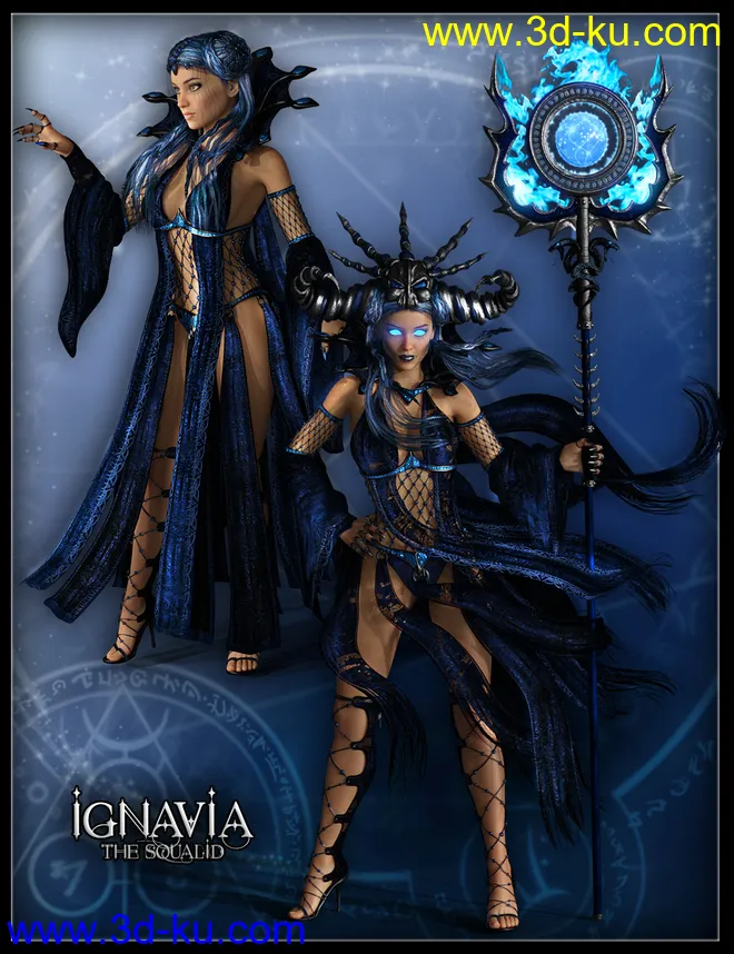 dForce Mistress Malefica Outfit for Genesis 8 Female(s) with Poses and Scepter模型的图片8