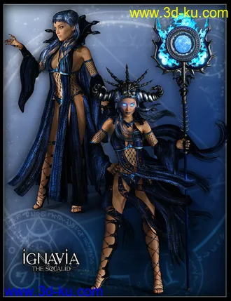 3D打印模型dForce Mistress Malefica Outfit for Genesis 8 Female(s) with Poses and Scepter的图片