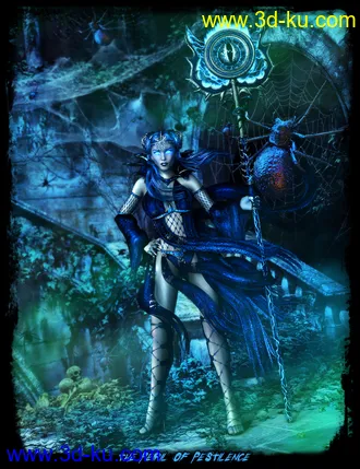 3D打印模型dForce Mistress Malefica Outfit for Genesis 8 Female(s) with Poses and Scepter的图片