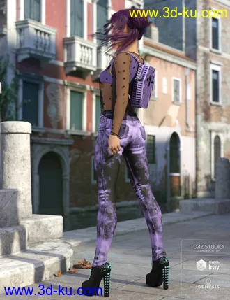 3D打印模型dForce Misty Pastel Goth Outfit Textures的图片