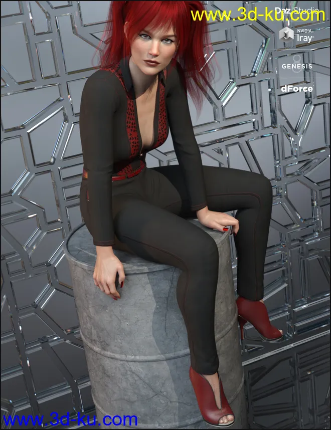 dForce Mod Jumpsuit Outfit for Genesis 8 Female(s)模型的图片4