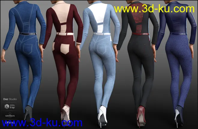 dForce Mod Jumpsuit Outfit for Genesis 8 Female(s)模型的图片8