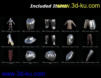 3D打印模型dForce Morphing Fantasy Armor Genesis 8 Male的图片