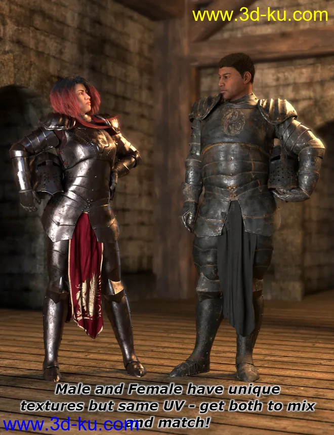 dForce Morphing Fantasy Armor Genesis 8 Male模型的图片11